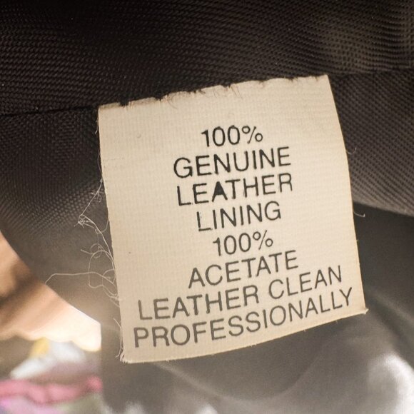 Vintage Diamond Leather Cropped Fringe Black Brown Suede Jacket L - Picture 11 of 12